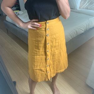 Mustard a-line skirt